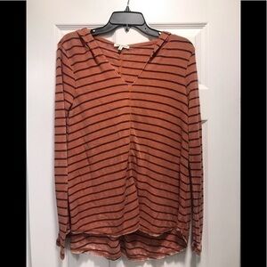 Rag Poets striped pullover with hood